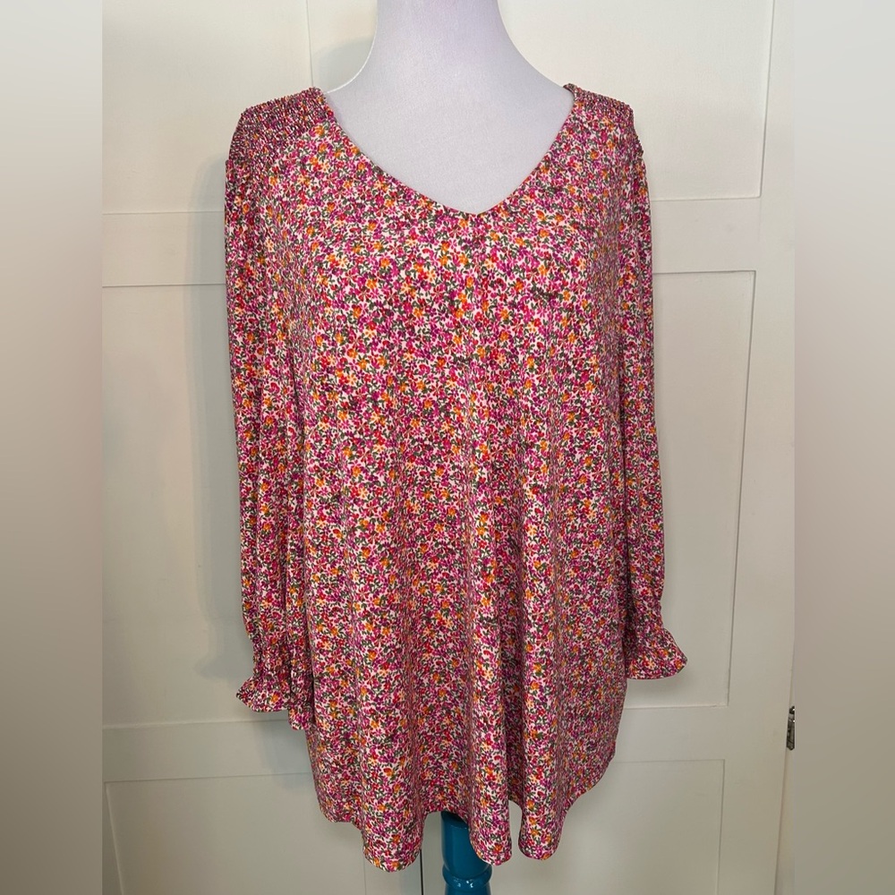 Adrianna Papell V-Neck Blouse 1X NWT